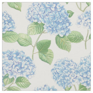 Klassiek Blauw Hortensia Bloempatroon Stof