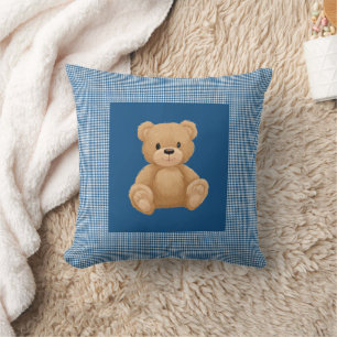 Klassiek Blauw Houndstooth, Teddydier, Kussen