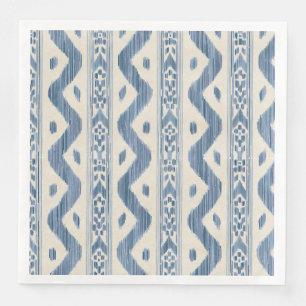 Klassiek Blauw Ikat, Geweven Tafelstreep Servet