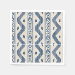 Klassiek Blauw Ikat op Crème, Bar Cart Servet