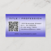 Klassiek blauw kleurverloop met QR-code Stijlvol Visitekaartje (Achterkant)