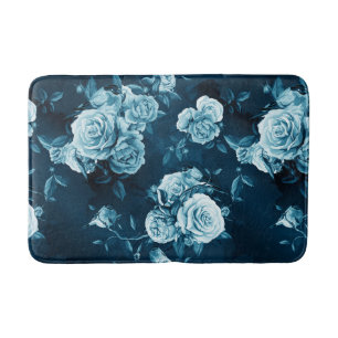 Klassiek blauw Roos patroon Badmat