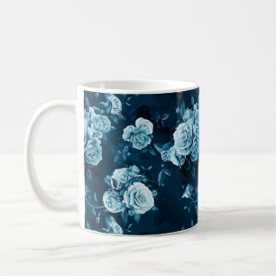 Klassiek blauw Roos patroon Koffiemok