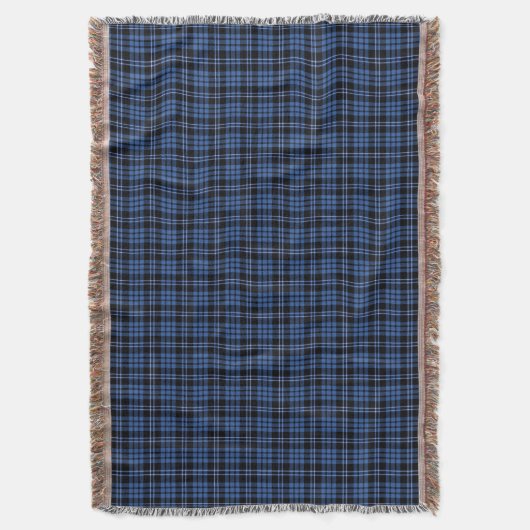 Klassiek Blauw Tartan Schotse Ruit Patroon Deken (Voorkant Verticaal)