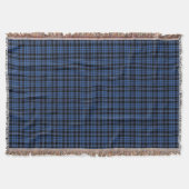 Klassiek Blauw Tartan Schotse Ruit Patroon Deken (Voorkant)