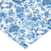 Klassiek Blauw Toile Bloemen Patroon Lange Tafelloper (Hoek)