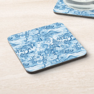 Klassiek blauw toiletlandschap bier onderzetter