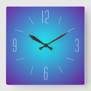 Klassiek Blauw Verlicht Ontwerp > Wandklok Vierkante Klok