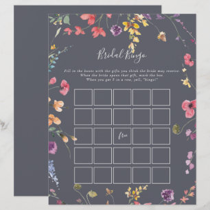 Klassiek blauw vrij vezel bridal Bingo Game