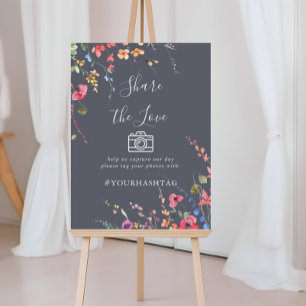 Klassiek blauw Wild Deel de Hashtag van de Liefde Poster