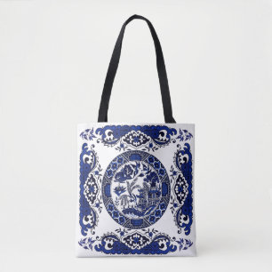 Klassiek blauw Willow China Design Draagtas