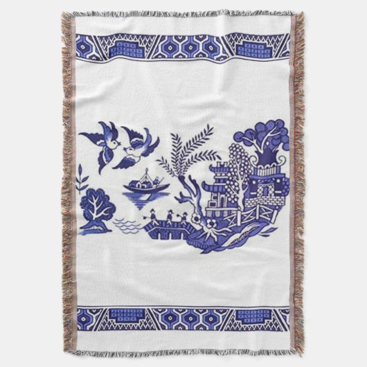 Klassiek blauw Willow-ontwerp Deken (Voorkant Verticaal)