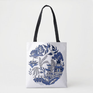 Klassiek blauw Willow-ontwerp Draagtas