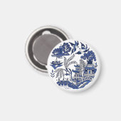 Klassiek blauw Willow-ontwerp Magneet (Voorkant / Achterkant)