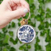 Klassiek blauw Willow-ontwerp Sleutelhanger (Hand)