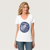 Klassiek blauw Willow-ontwerp T-shirt (Voorkant volledig)