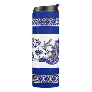 Klassiek blauw Willow-ontwerp Thermosbeker