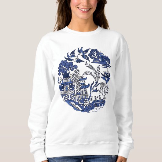 Klassiek blauw Willow-ontwerp Trui (Voorkant)