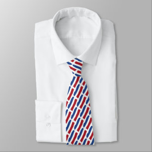 Klassiek blauw-wit-rode Franse vlag patroon met ar Stropdas