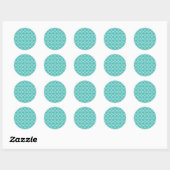 Klassiek Blauwgroen Marokkaans patroon Ronde Sticker (Vel)