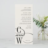 Klassiek bloeimonogram menu (Staand voorkant)