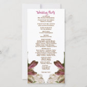 Klassiek Bloemen Wit Huwelijksceremonie Programma (Achterkant)