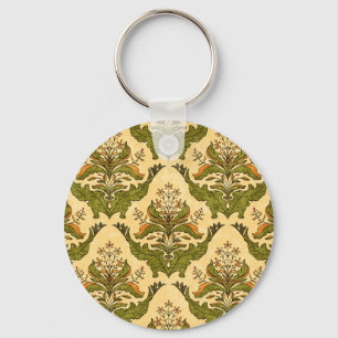 Klassiek bloemenbehang: gestileerde damast. sleutelhanger