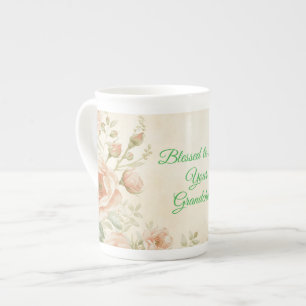 Klassiek bloemmotief oma sentimenteel cadeau porselein kop