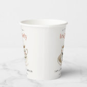 Klassiek bloemmotief theekopje bruidsshower theepa papieren bekers (Rechts)