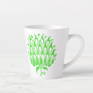 Klassiek bloemornament botanische illustratie latte mok