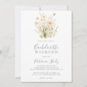 Klassiek Boho Blush Wildflower Bruidsmeisjes Weeke Kaart (Voorkant)