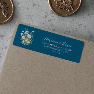 Klassiek Boho Blush Wildflower Retouradreslabel Etiket