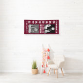 Klassiek Bold Photo Maroon Afstuderen Spandoek (Insitu)