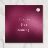 Klassiek bordeauxrood bloemmotief bedankjes labels (Achterkant)