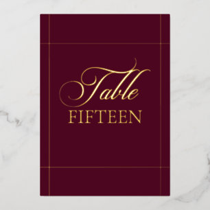 Klassiek Borduren Bruiloft Tafel Nummer Bord Folie Uitnodiging