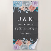 Klassiek botanisch bloemmonogram strandlaken (Voorkant)