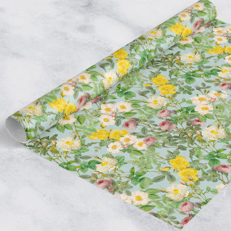Klassiek botanisch rozen inpakpapier in zeeglas