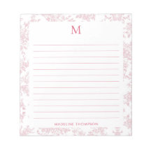 Klassiek botanisch toile monogram rode voering