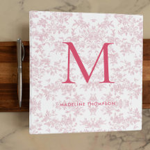 Klassiek botanisch toile monogram rood