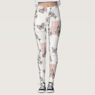 Klassiek botanisch vlinder toile patroon (4) leggings