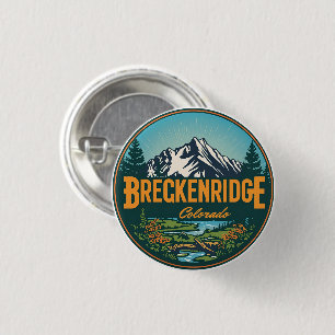 Klassiek Breckenridge Colorado Rocky Mountain Ronde Button 3,2 Cm
