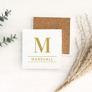 Klassiek Bress Gepersonaliseerd Initiaal van het G Stenen Onderzetter