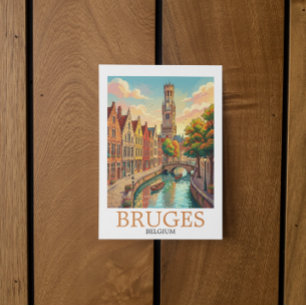 Klassiek Brugge België Gracht Kunst Briefkaart