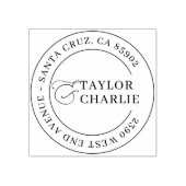 Klassiek Bruiloft Ronde Retouradres Rubberstempel (Afrduk)