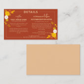 Klassiek bruiloft thema informatiekaartje (Voorkant / Achterkant)