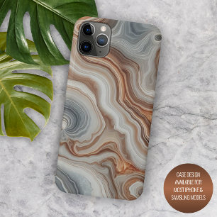 Klassiek bruin beige amber grijs kwarts agaat patr iPhone 11 pro max hoesje