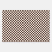 Klassiek bruin, beige geruit inpakpapier vel (Voorkant)