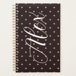 Klassiek bruin boho-stippenpatroongrafisch planner