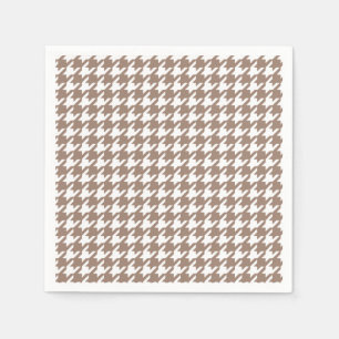 Klassiek Bruin en Wit Patroon Houndstooth Servet