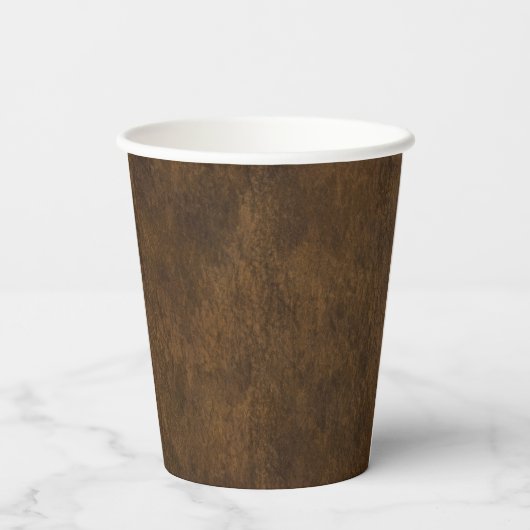 Klassiek bruin leder geweven papieren bekers (Achterkant)